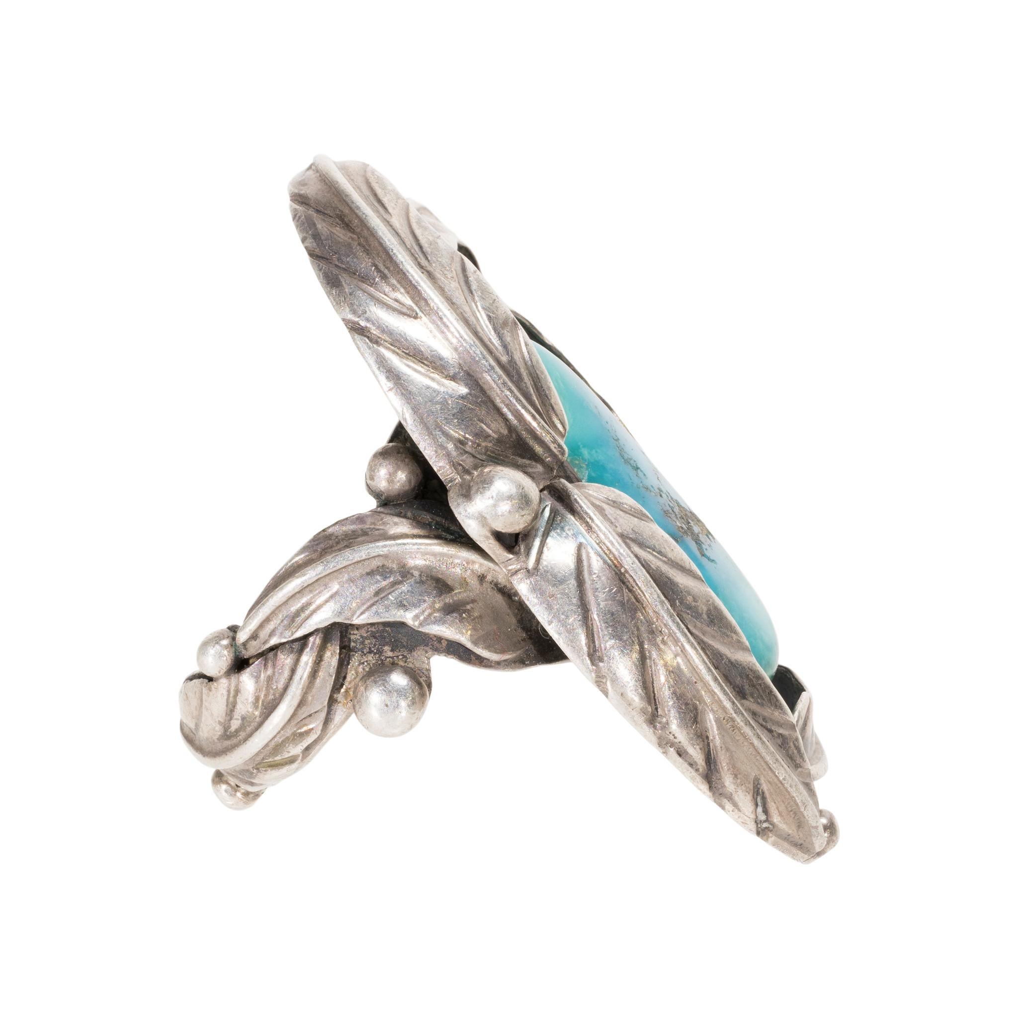 Native American Navajo Kingman Turquoise Ring For Sale
