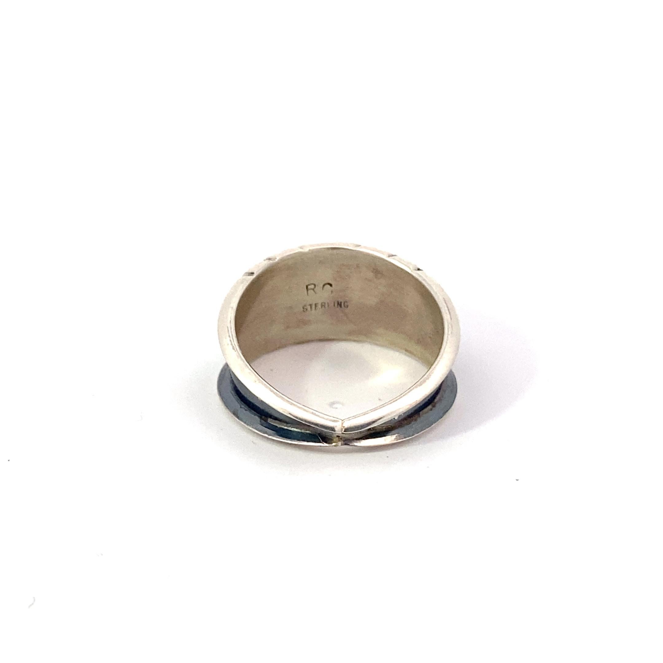 Navajo Kingman Turquoise Sterling Silver Ring In Excellent Condition For Sale In Brooklyn, NY