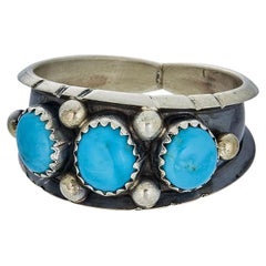 Navajo Kingman Turquoise Sterling Silver Ring