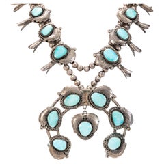 Navajo King's Manassa Turquoise Squash Blossom