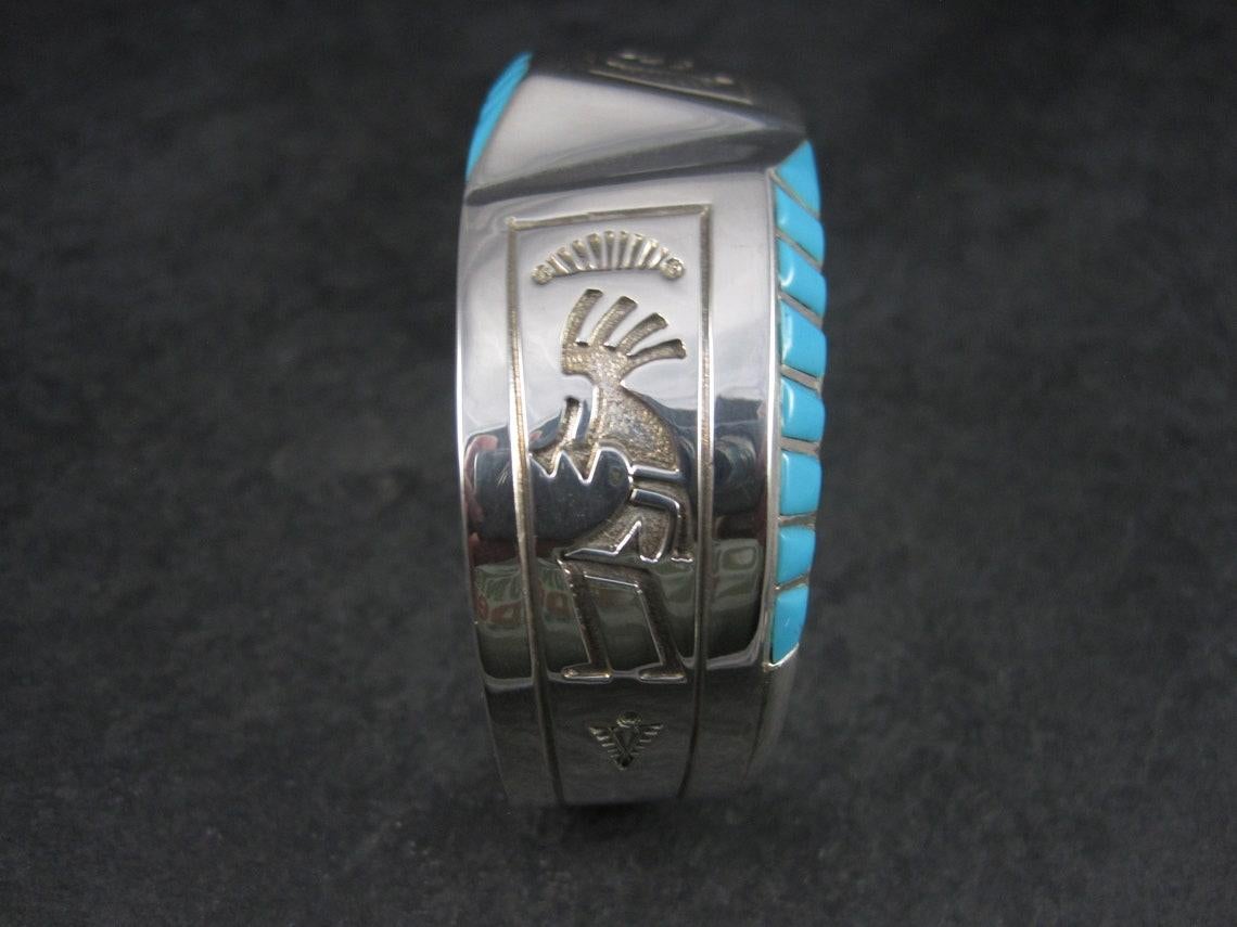 Navajo Kokopelli Turquoise Bracelet Pendant Jewelry Set For Sale 3
