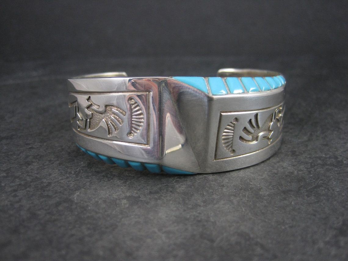 Navajo Kokopelli Turquoise Bracelet Pendant Jewelry Set For Sale 1
