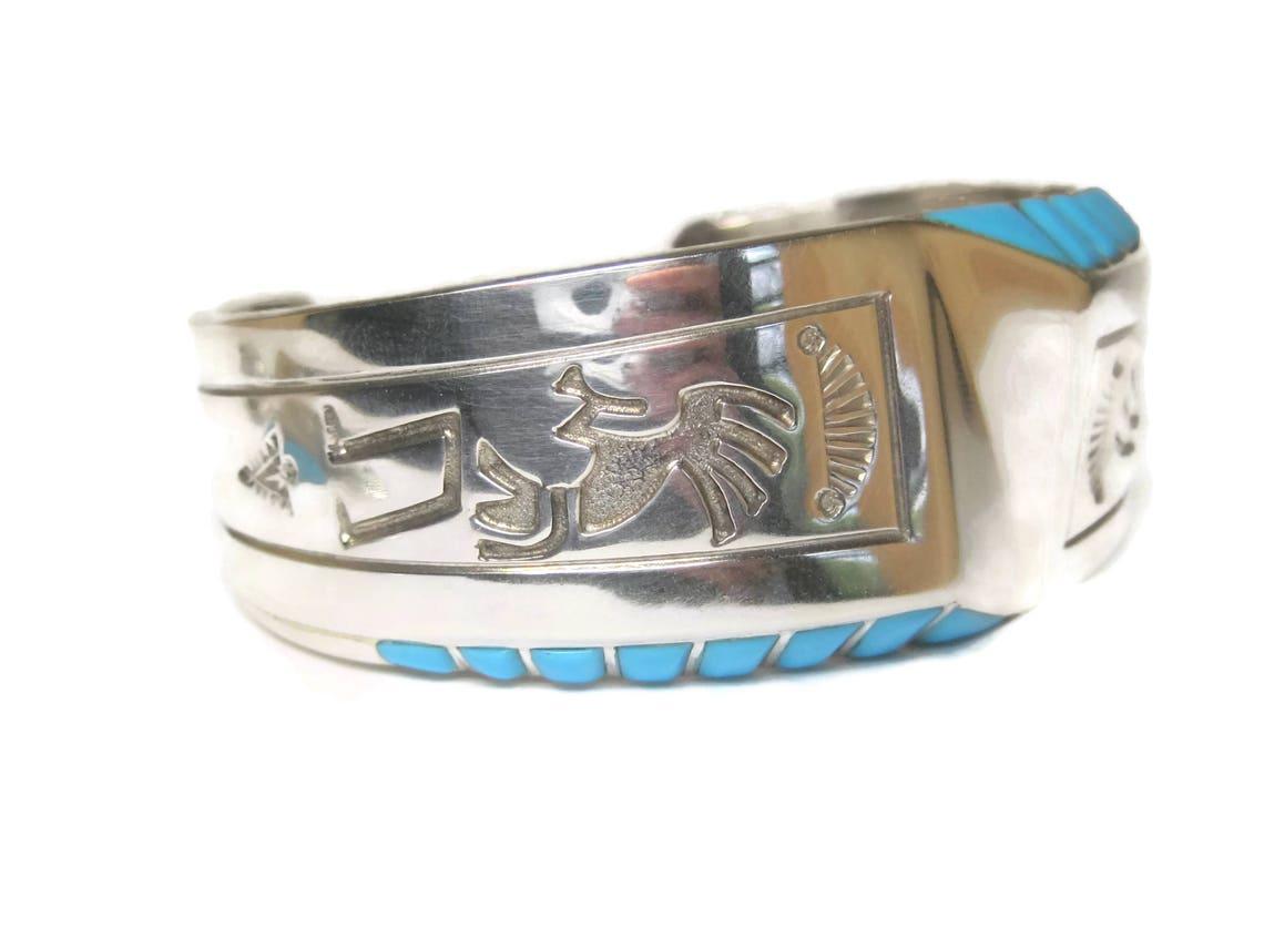 Navajo Kokopelli Turquoise Bracelet Pendant Jewelry Set For Sale 2