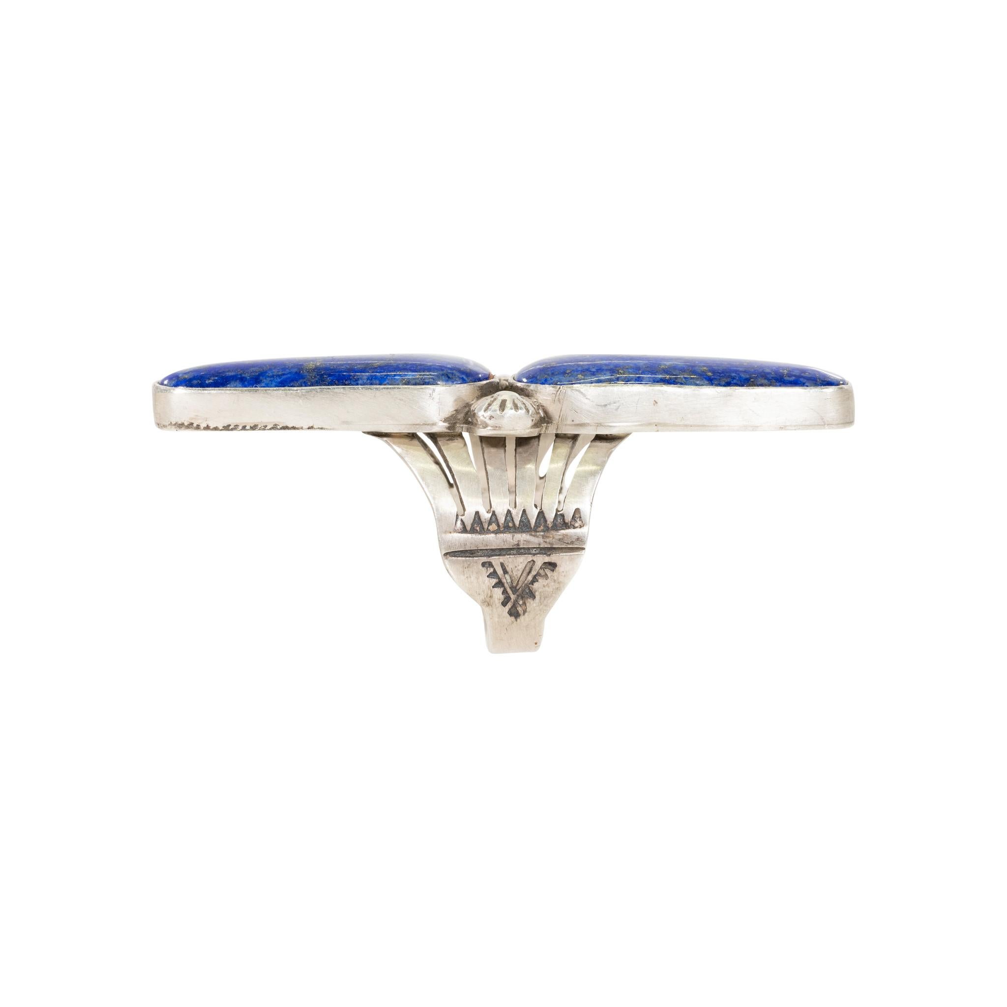 Navajo Lapis und Sterling Ring (Indigene Kunst (Nord-/Südamerika)) im Angebot