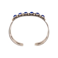 Navajo Lapis and Sterling Silver Cuff Bracelet