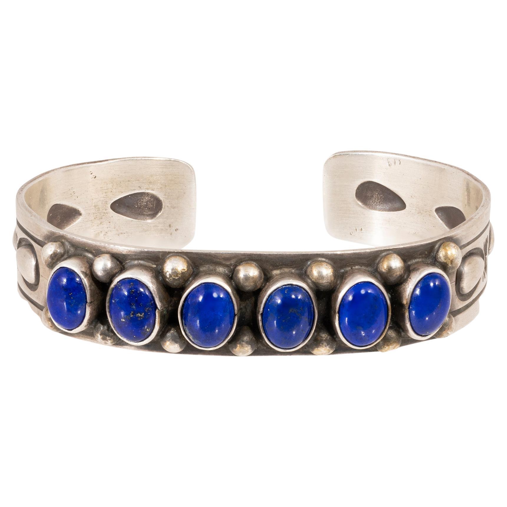 Bracciale Navajo in Lapis e Argento Sterling
