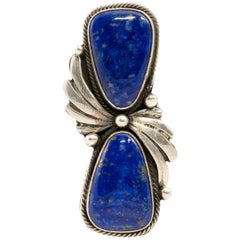 Used Navajo Lapis and Sterling Silver Ring