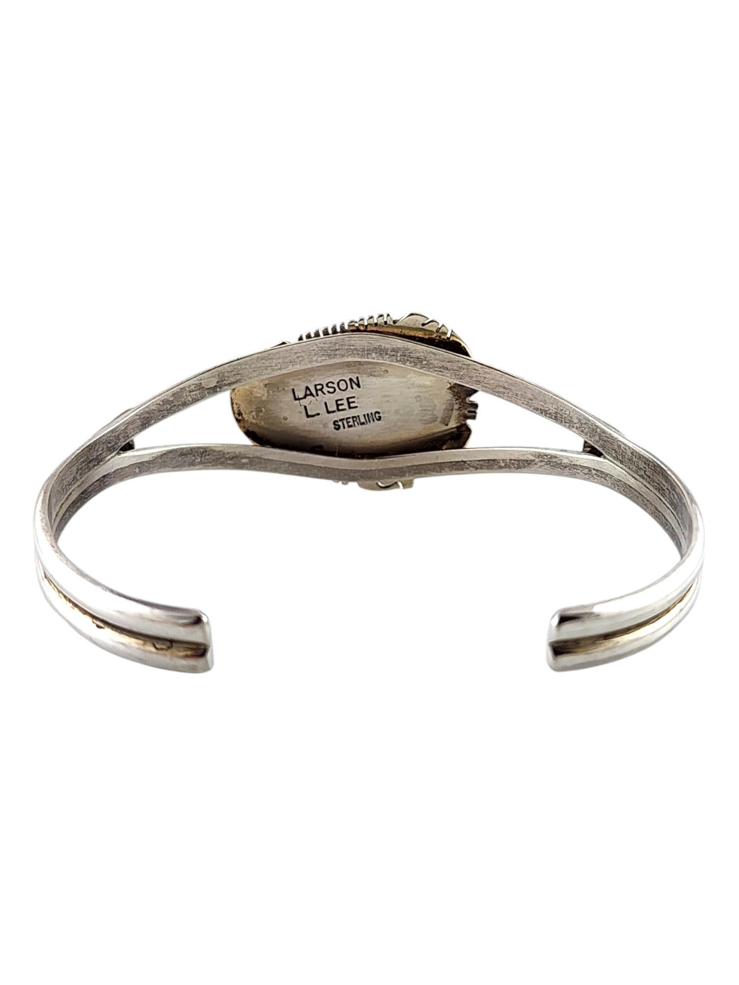 Women's Navajo Larson L. Lee Sterling Silver White Buffalo Turquoise Cuff #20058