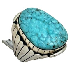 Navajo pour hommes .925 n°8 Turquiose 22 mm x 26 mm Taille de la bague 12