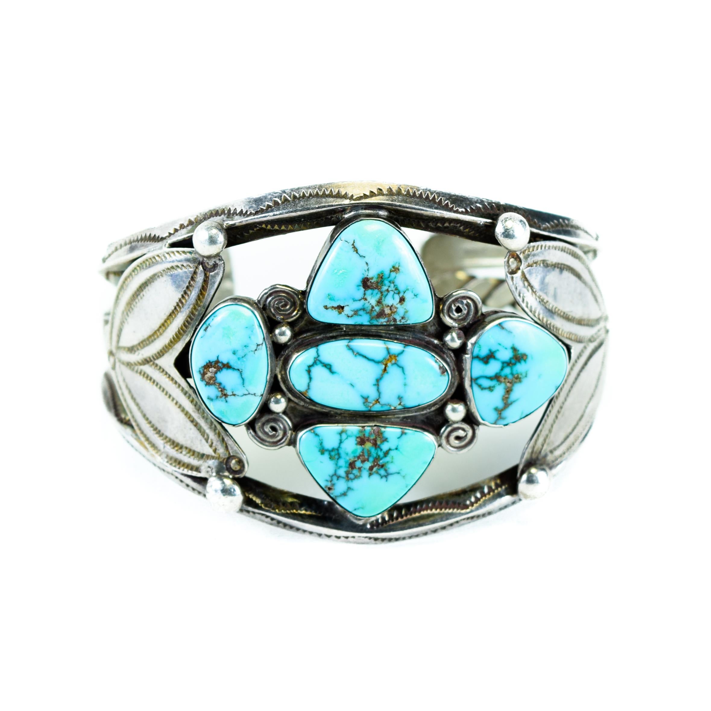 Native American Navajo Morenci Turquoise Bracelet