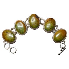 Navajo Native American Kingman Grünes Türkis-Gliederarmband