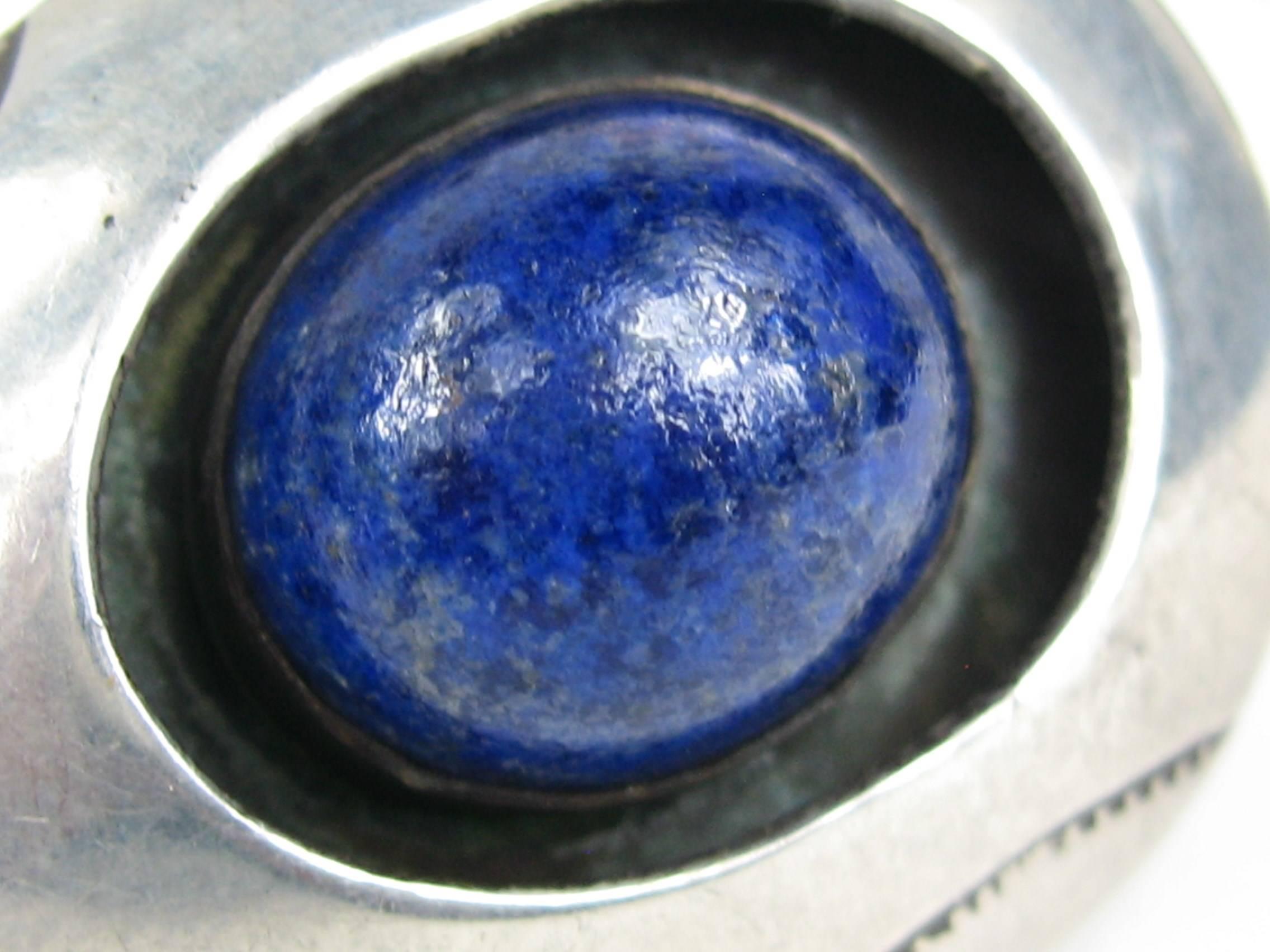 Navajo Native American Lapis Lazuli Schattenbox Sterling Silber Ohrringe  im Zustand „Gut“ im Angebot in Wallkill, NY