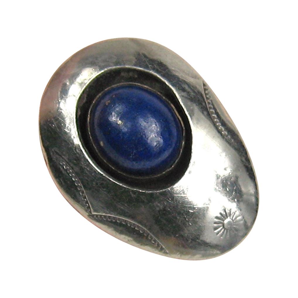 Navajo Native American Lapis Lazuli Shadow Box Sterling silver Ring