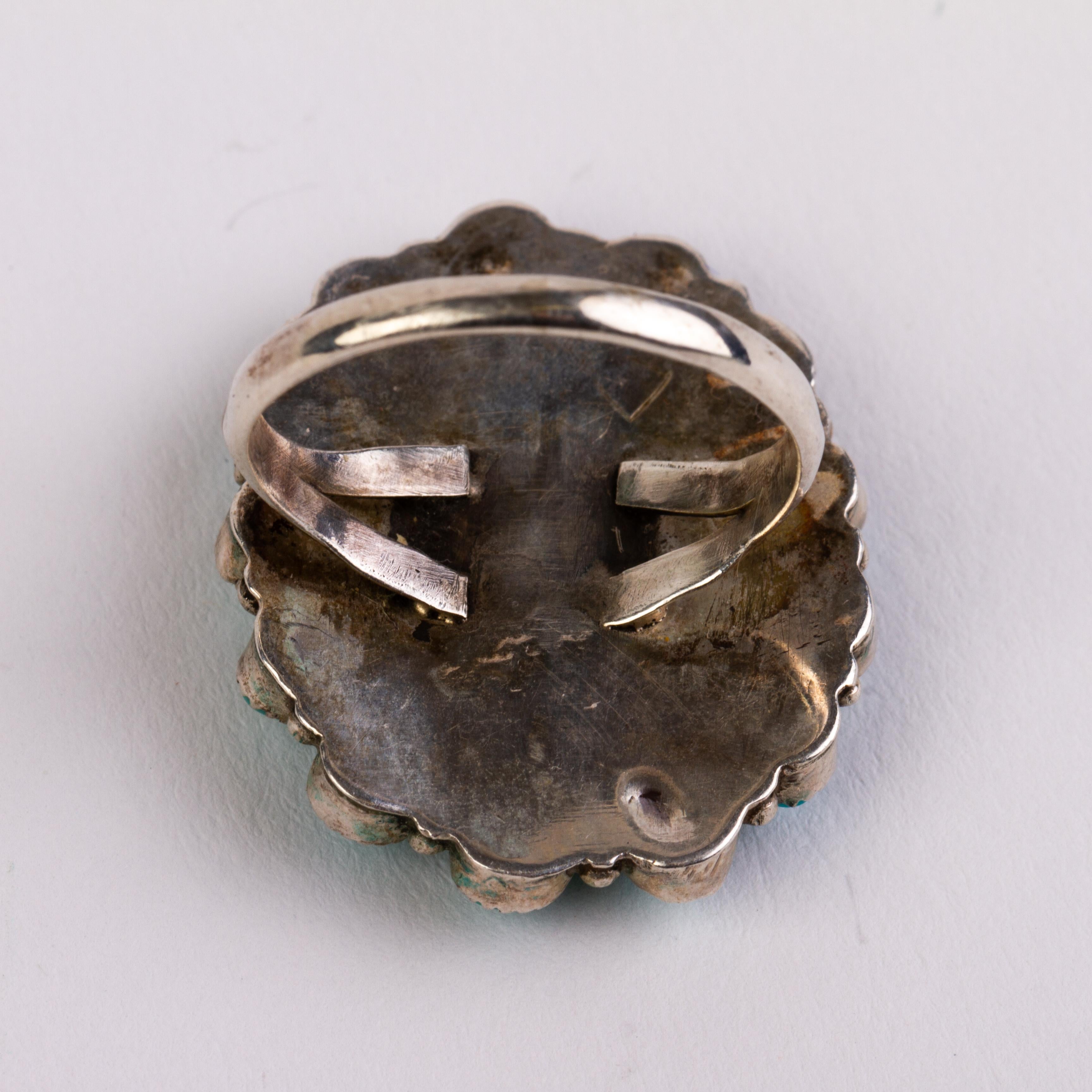 Navajo Native American Natural Turquoise Sterling Silver Ring 1
