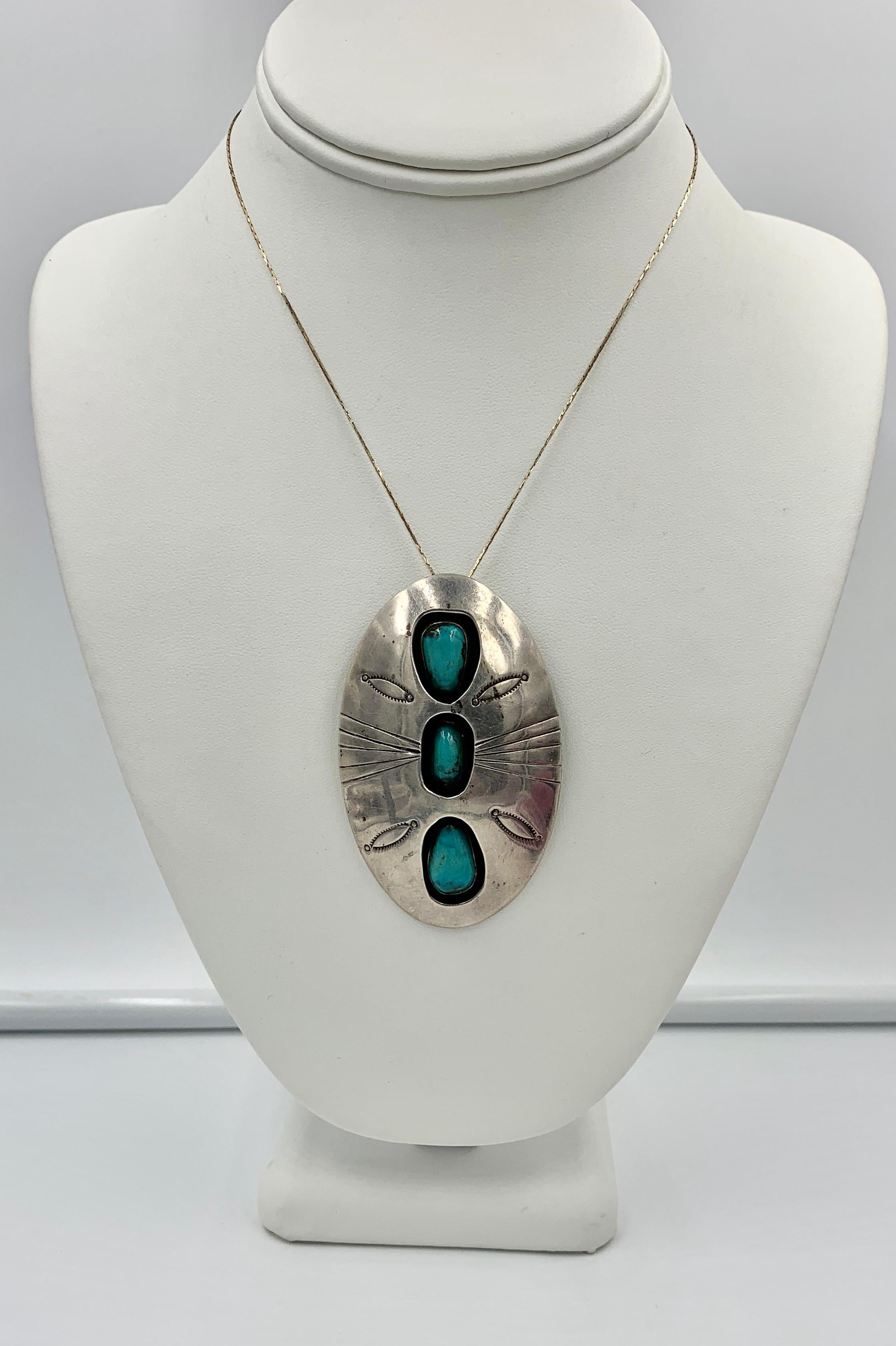 native american turquoise pendant