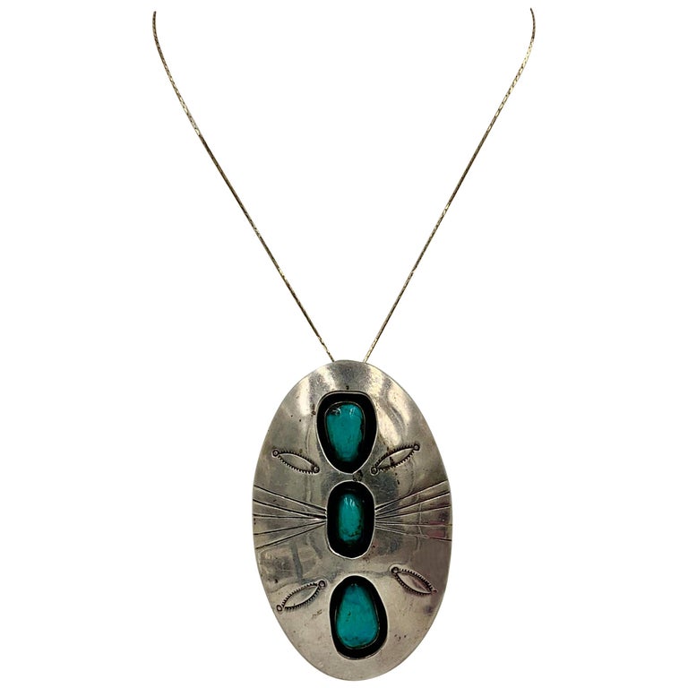 Native American Gorgeous Vintage Navajo Turquoise Sterling Silver Shadow Necklace Old Native American Gorgeous Vintage Navajo Turquoise Sterling Silver Shadow Necklace Old