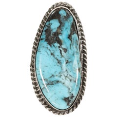 Vintage Navajo Natural Indian Mountain Turquoise Ring