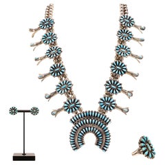 Navajo Needlepoint Turquoise Squash by Francis Begay