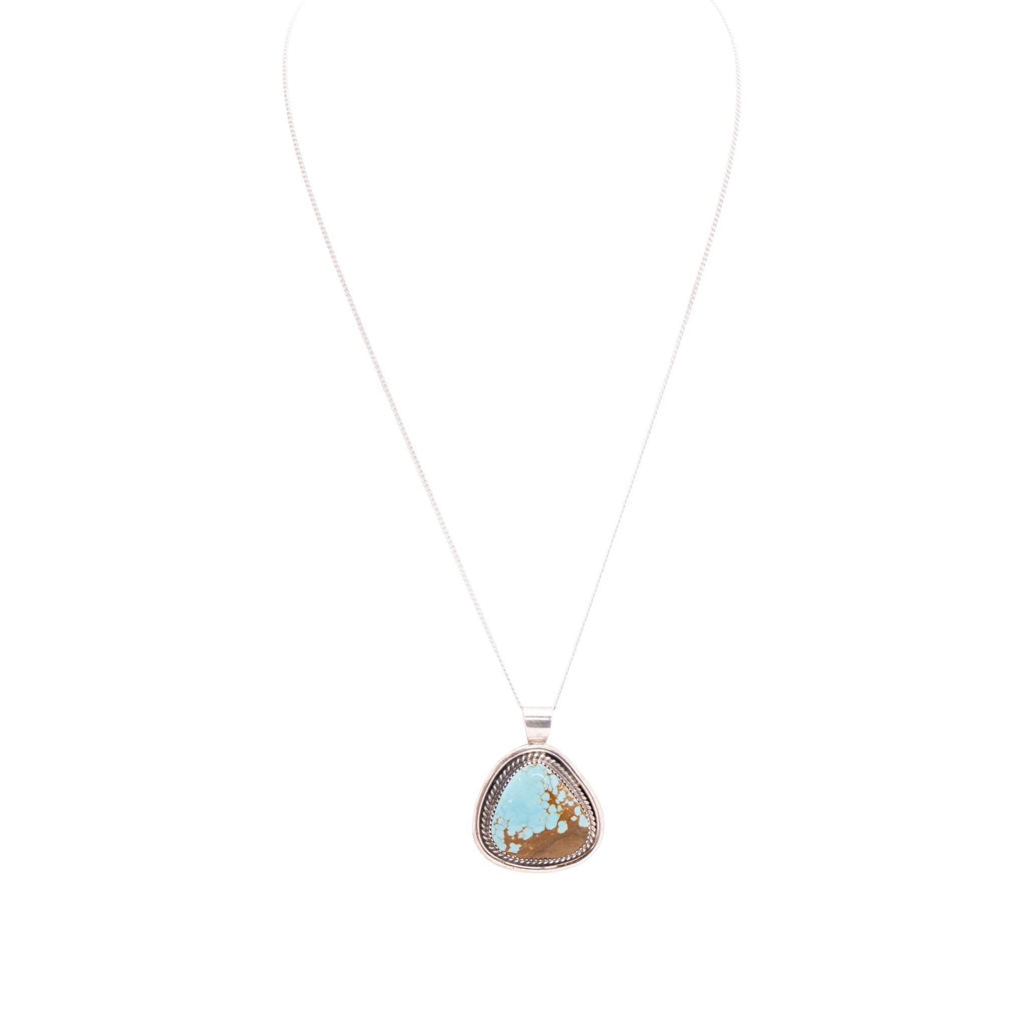 Navajo Nummer 8 Türkis und Sterling Silber Anhänger im Zustand „Gut“ im Angebot in Coeur d Alene, ID