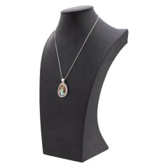 Navajo Number Eight Turquoise and Sterling Silver Pendant Necklace