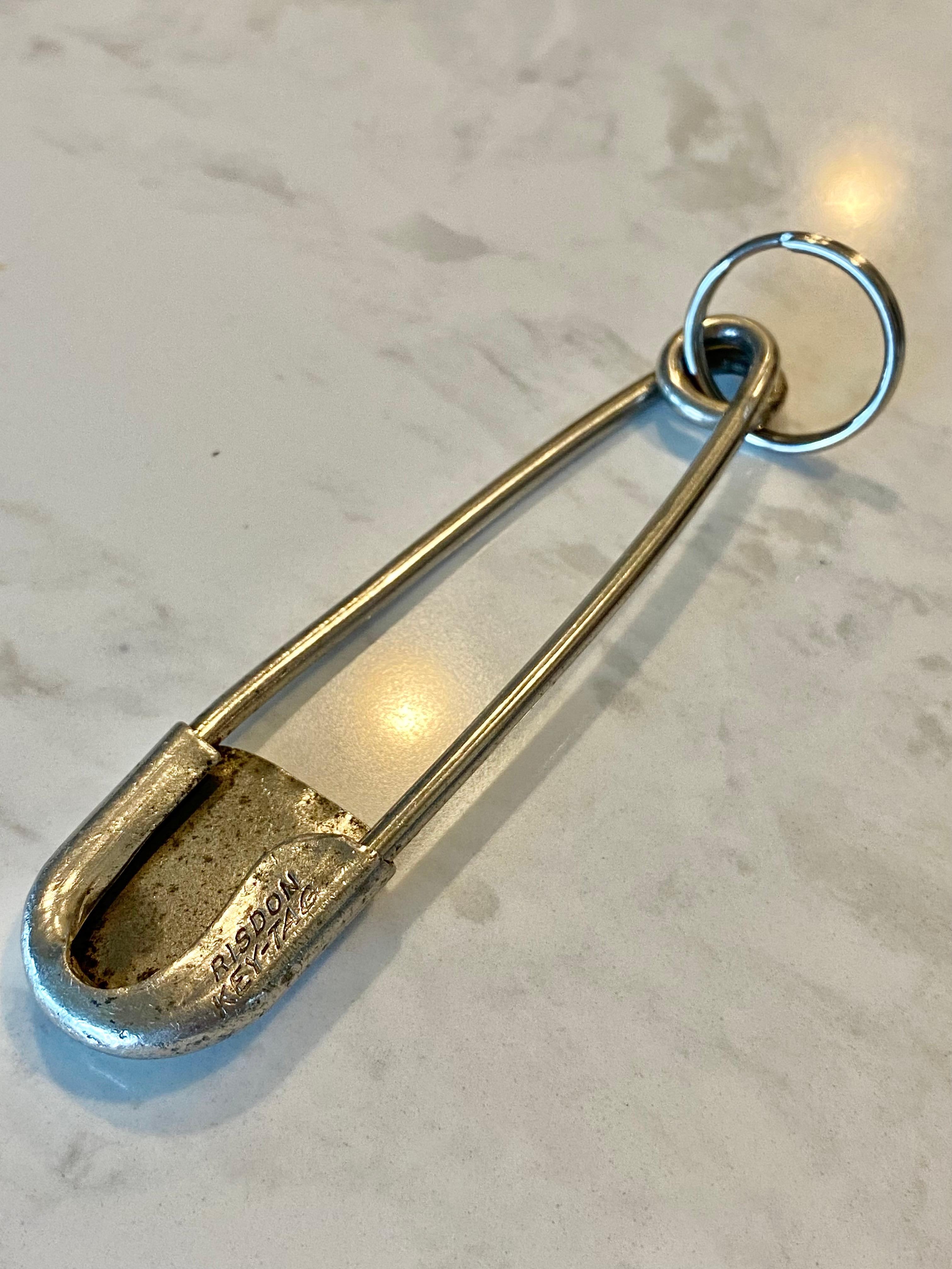 Llavero con pasador de seguridad Navajo Old Pawn de plata de ley Estadounidense en venta