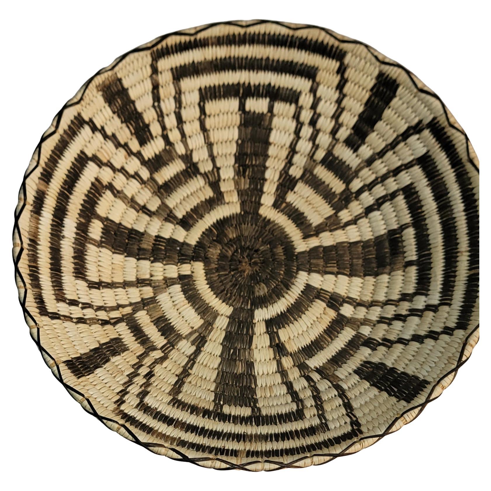 Navajo Papago Indian Geometric Basket For Sale