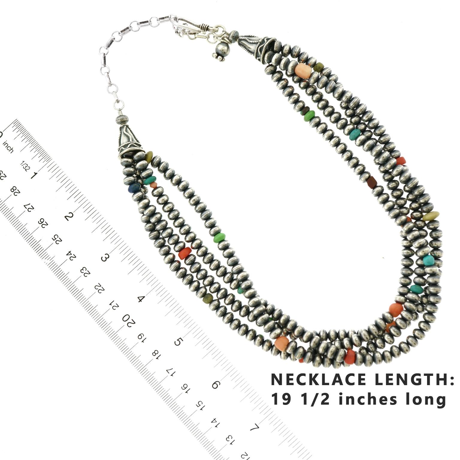 Women's or Men's Navajo Pearls Sterling Necklace