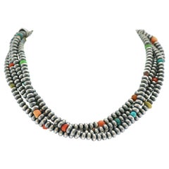 Navajo Pearls Sterling Necklace