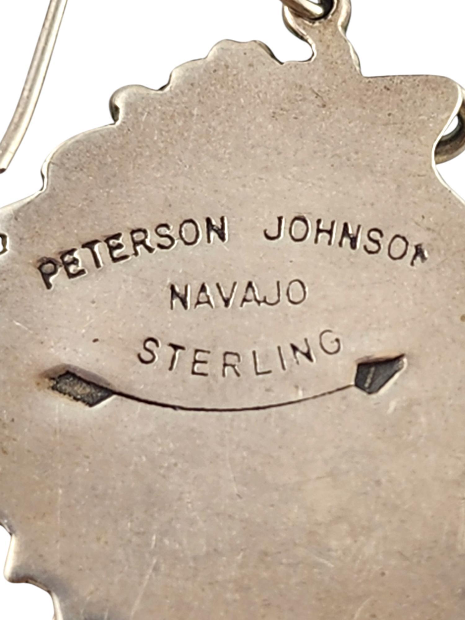 Navajo Peterson Johnson Sterlingsilber Karneol-Ohrringe #20063 1