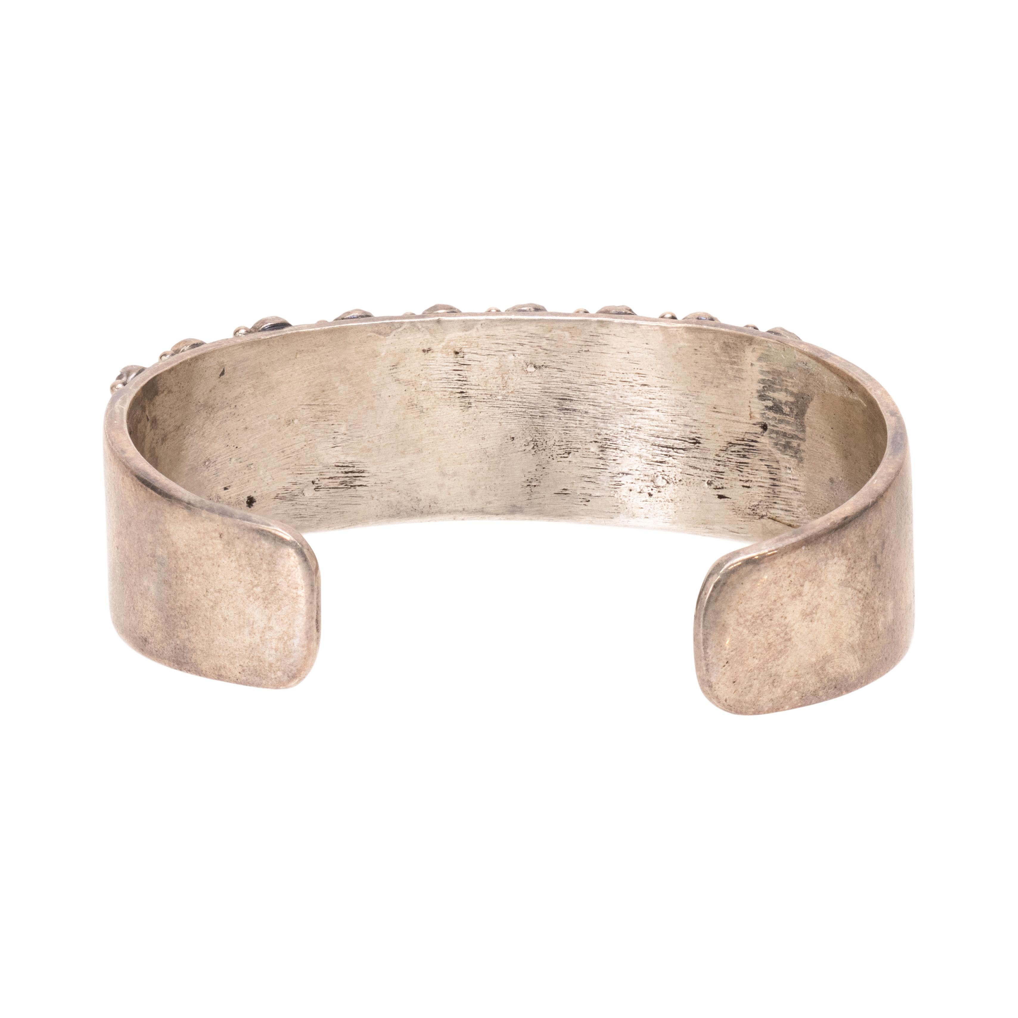Nativo americano Bracciale in turchese Petit-Point e argento Navajo in vendita