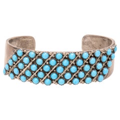 Bracciale in turchese Petit-Point e argento Navajo