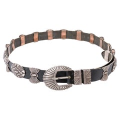Navajo R. Tom Sterling Silver Concho Belt