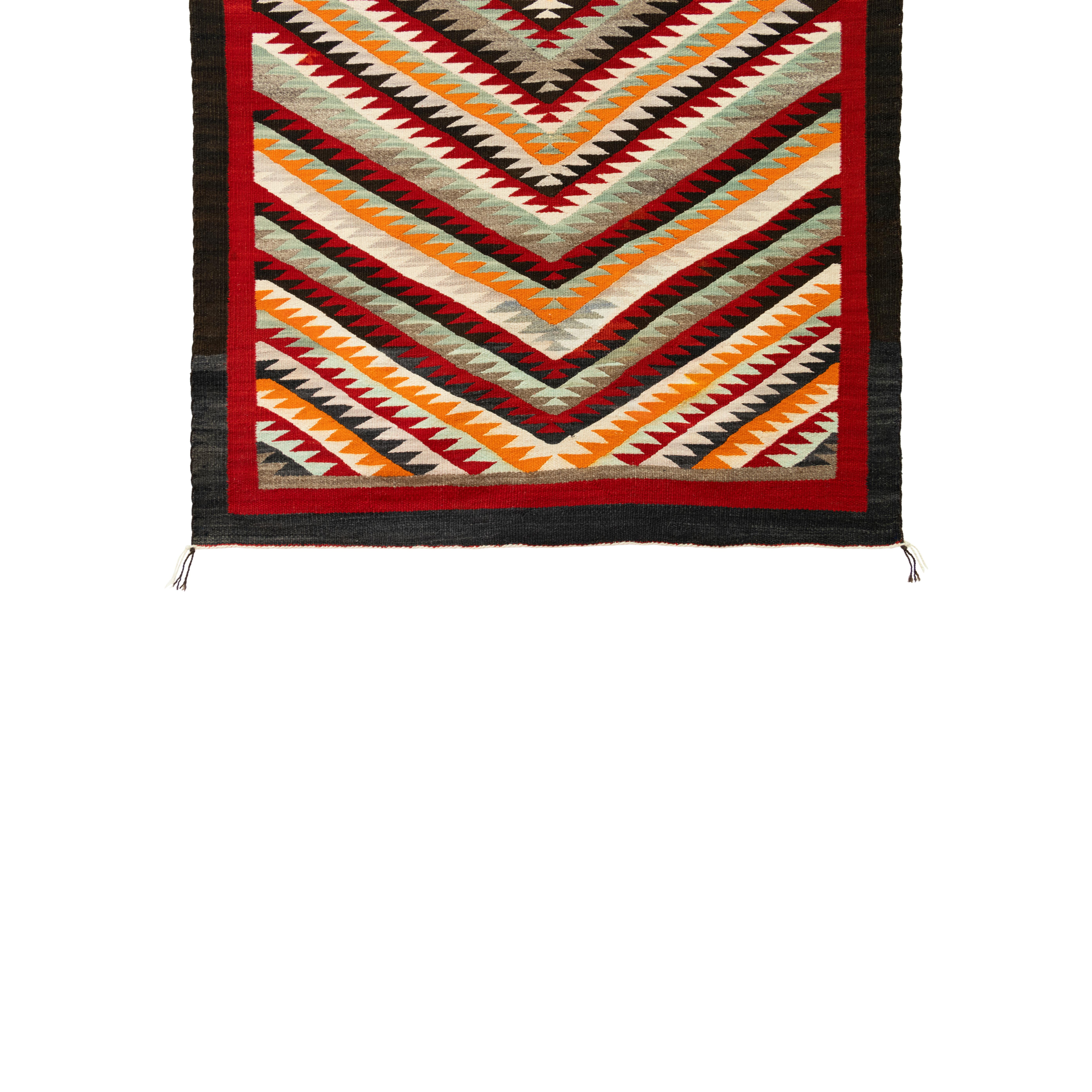 Red mesa saddle blanket/floor weaving. Measures: 3'4