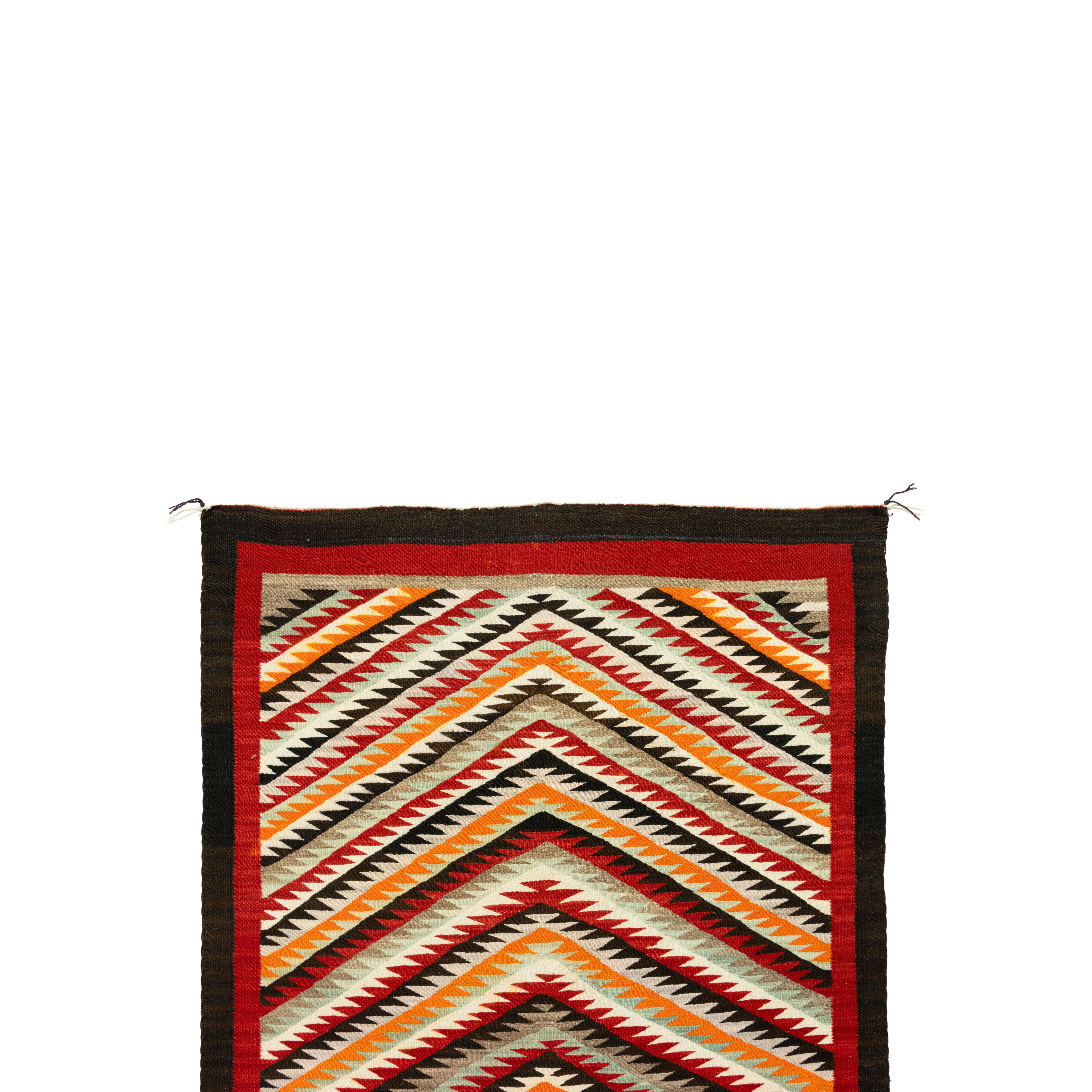 Native American Navajo Red Mesa Saddle Blanket/Floor Weaving For Sale