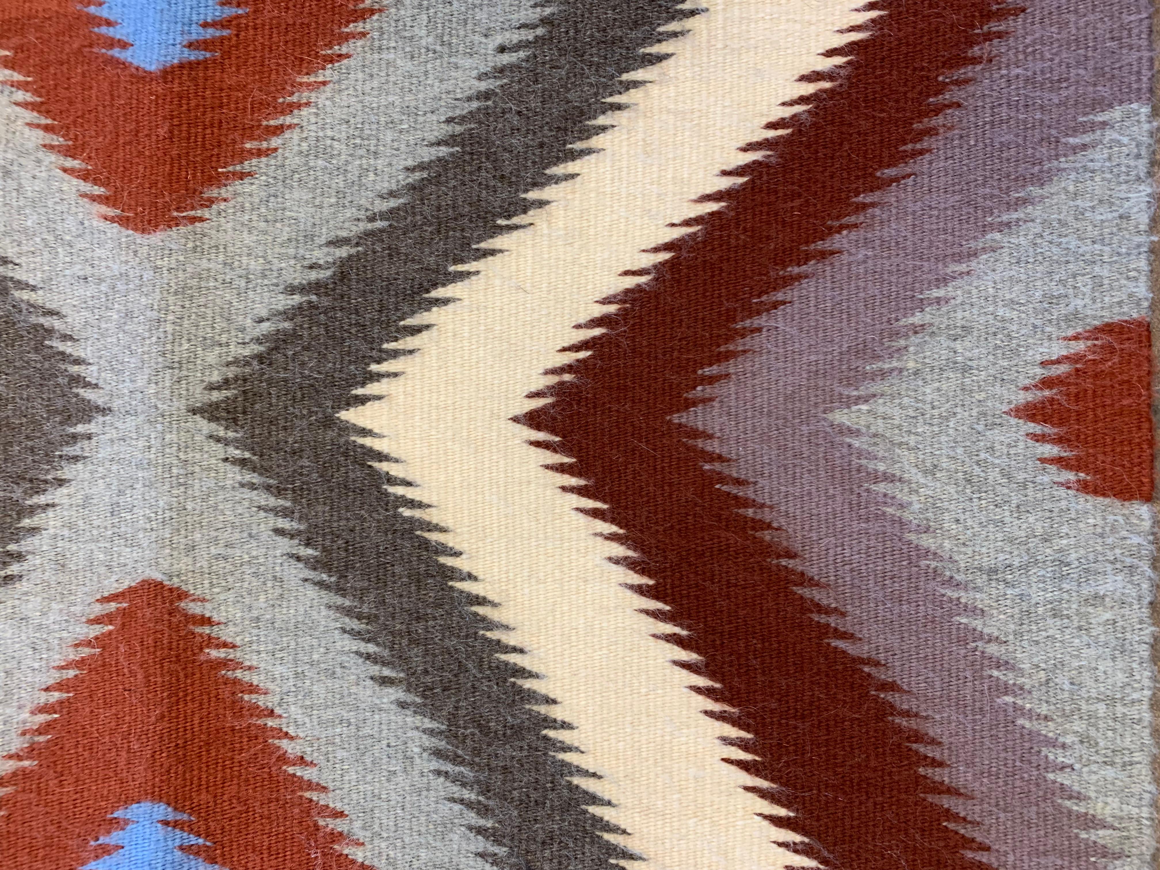 Late 20th Century Navajo Red Mesa Style Four Corners Area Rug For Sale