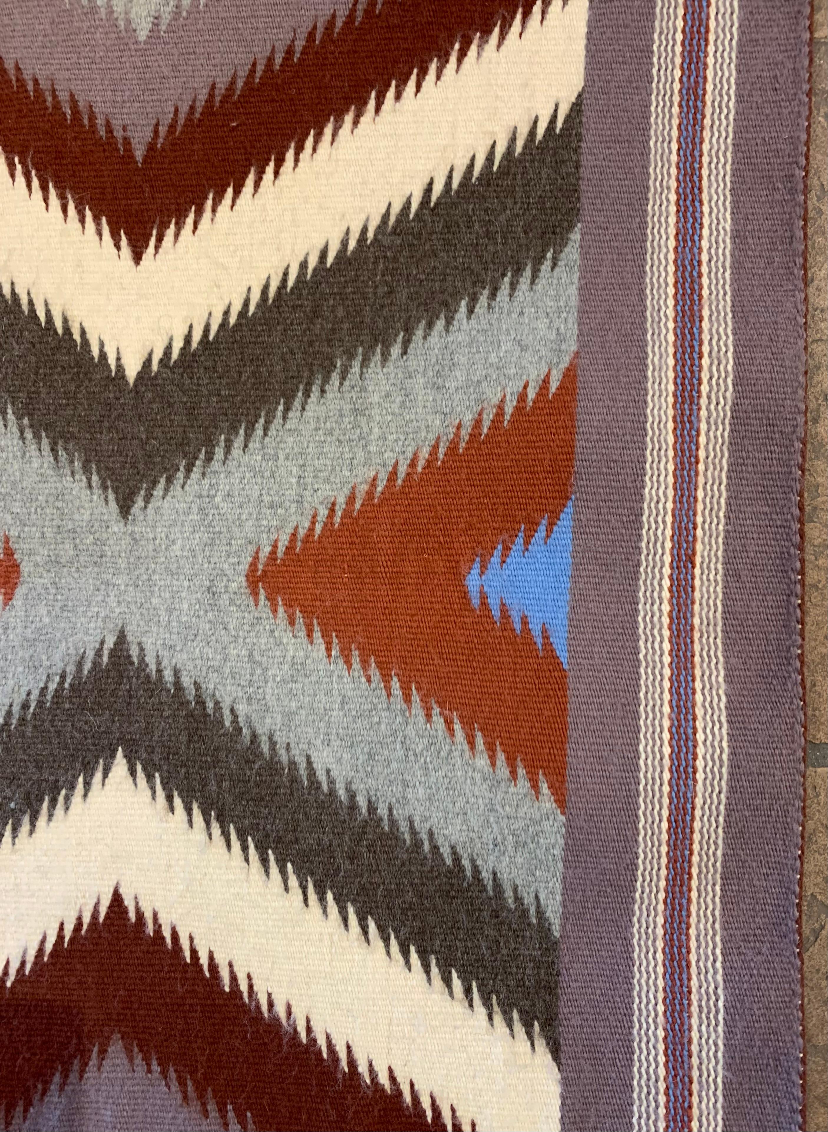 Wool Navajo Red Mesa Style Four Corners Area Rug For Sale