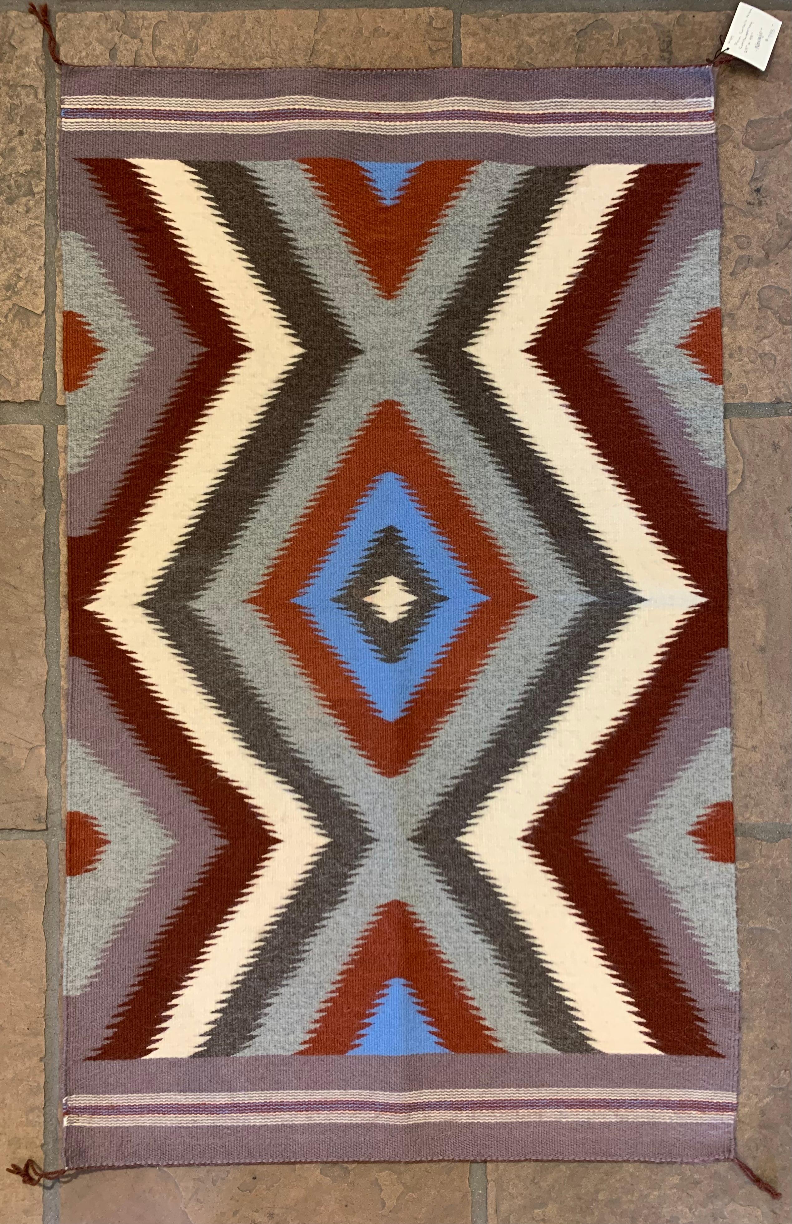 Navajo Red Mesa Style Four Corners Area Rug For Sale 1