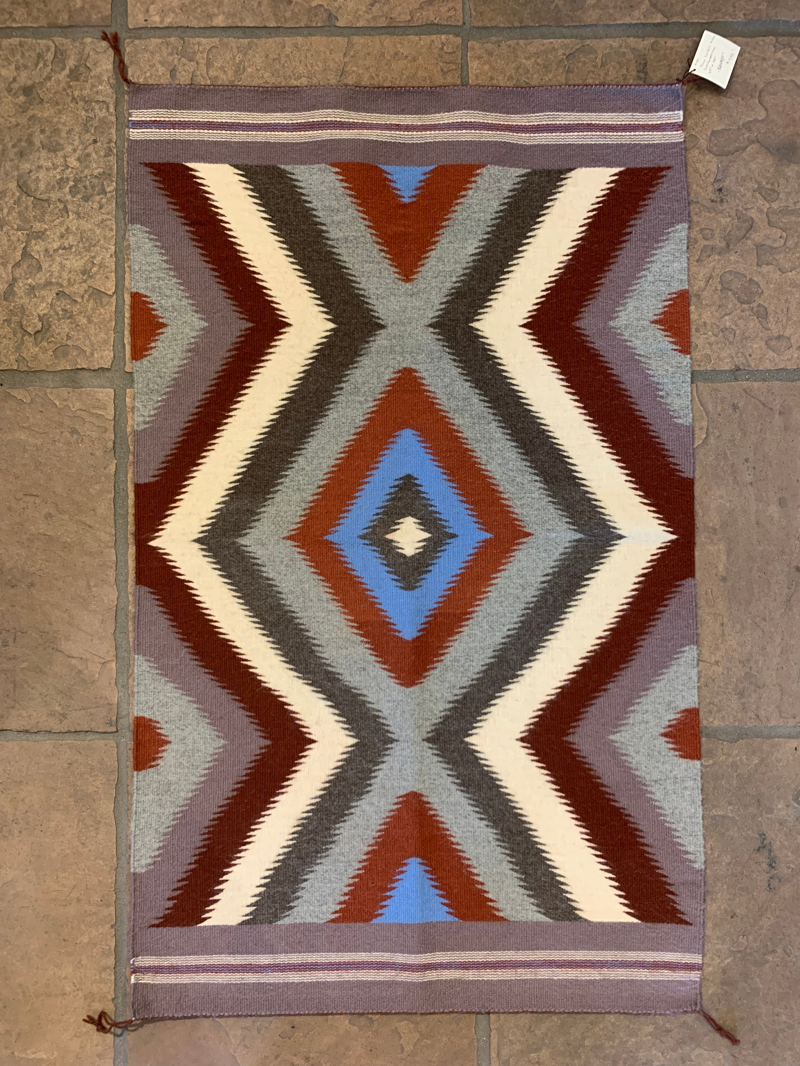 Navajo Red Mesa Style Four Corners Area Rug For Sale 2