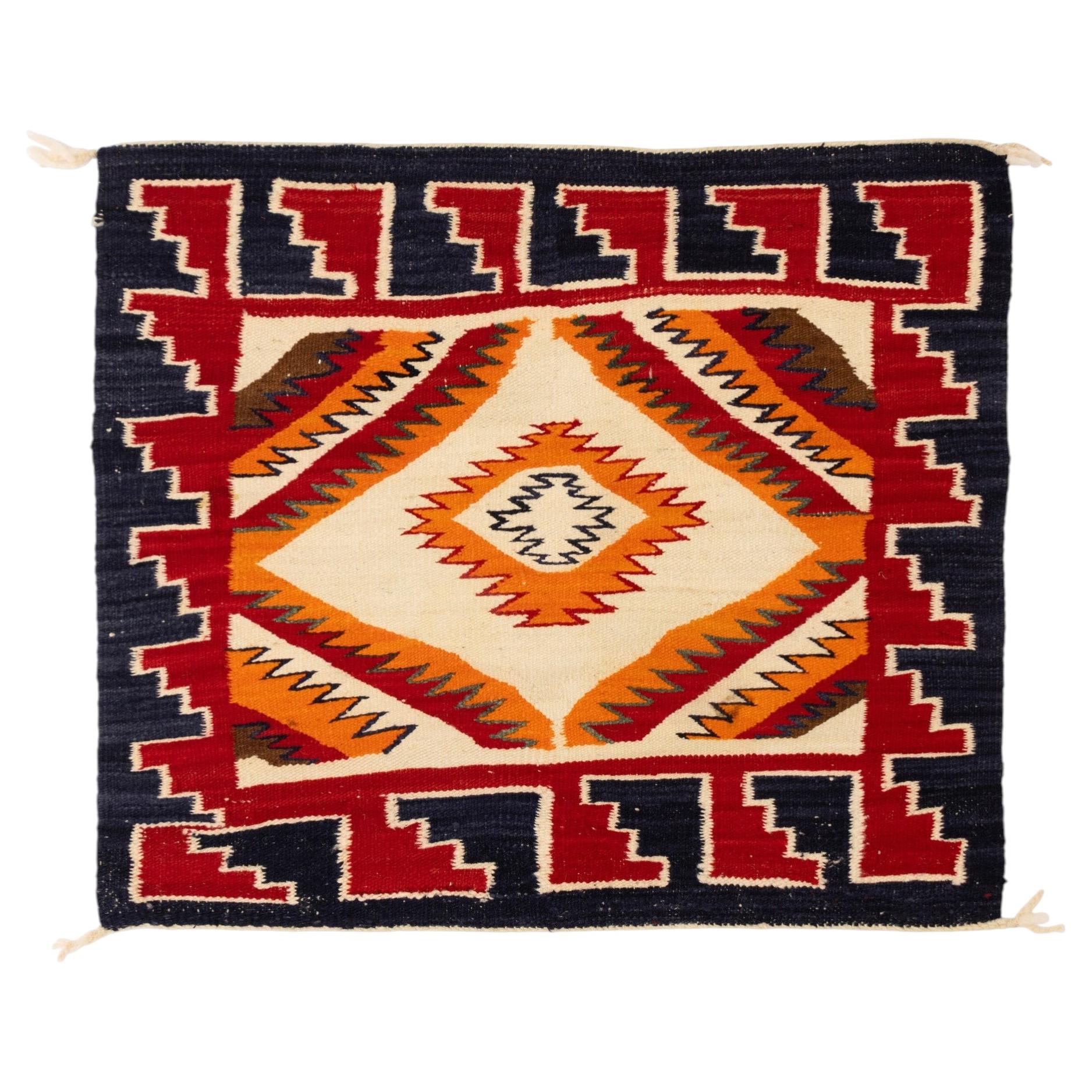 Navajo Red Mesa Transitional Single Saddle Wool Weaving (tissage de laine)
