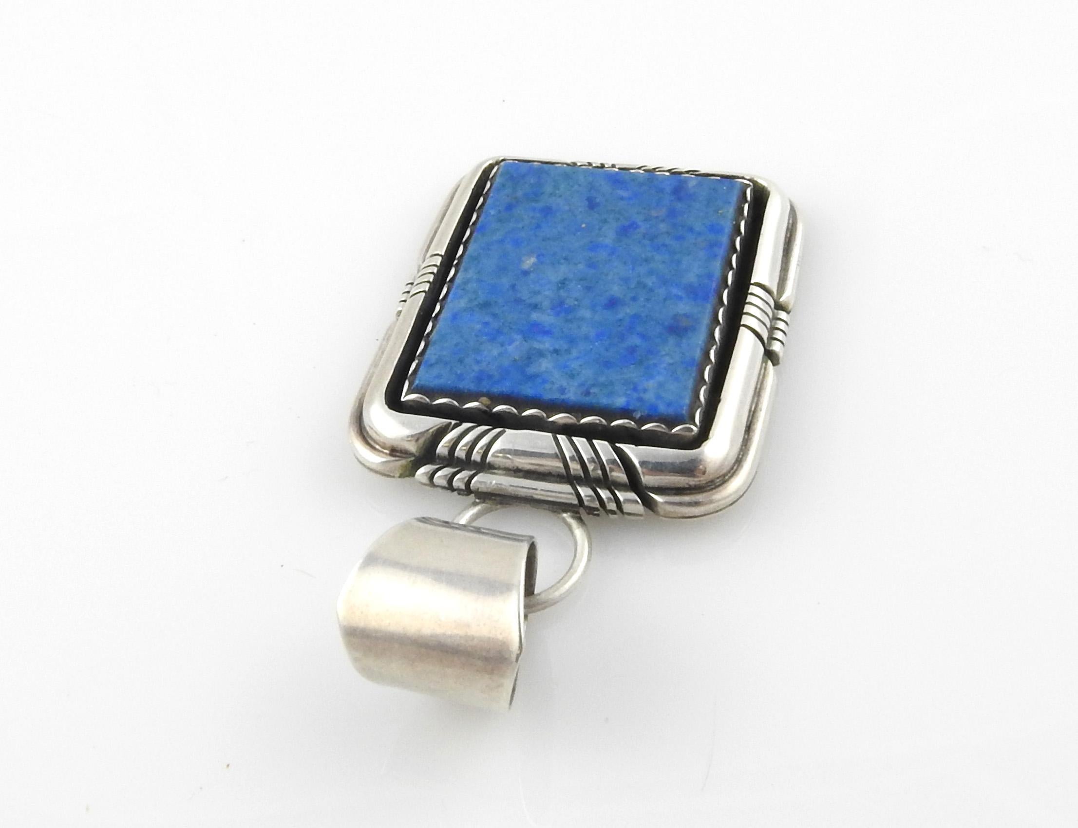 Cabochon Navajo Robert Noreen Kelly Sterling Silver Lapis Lazuli Pendant