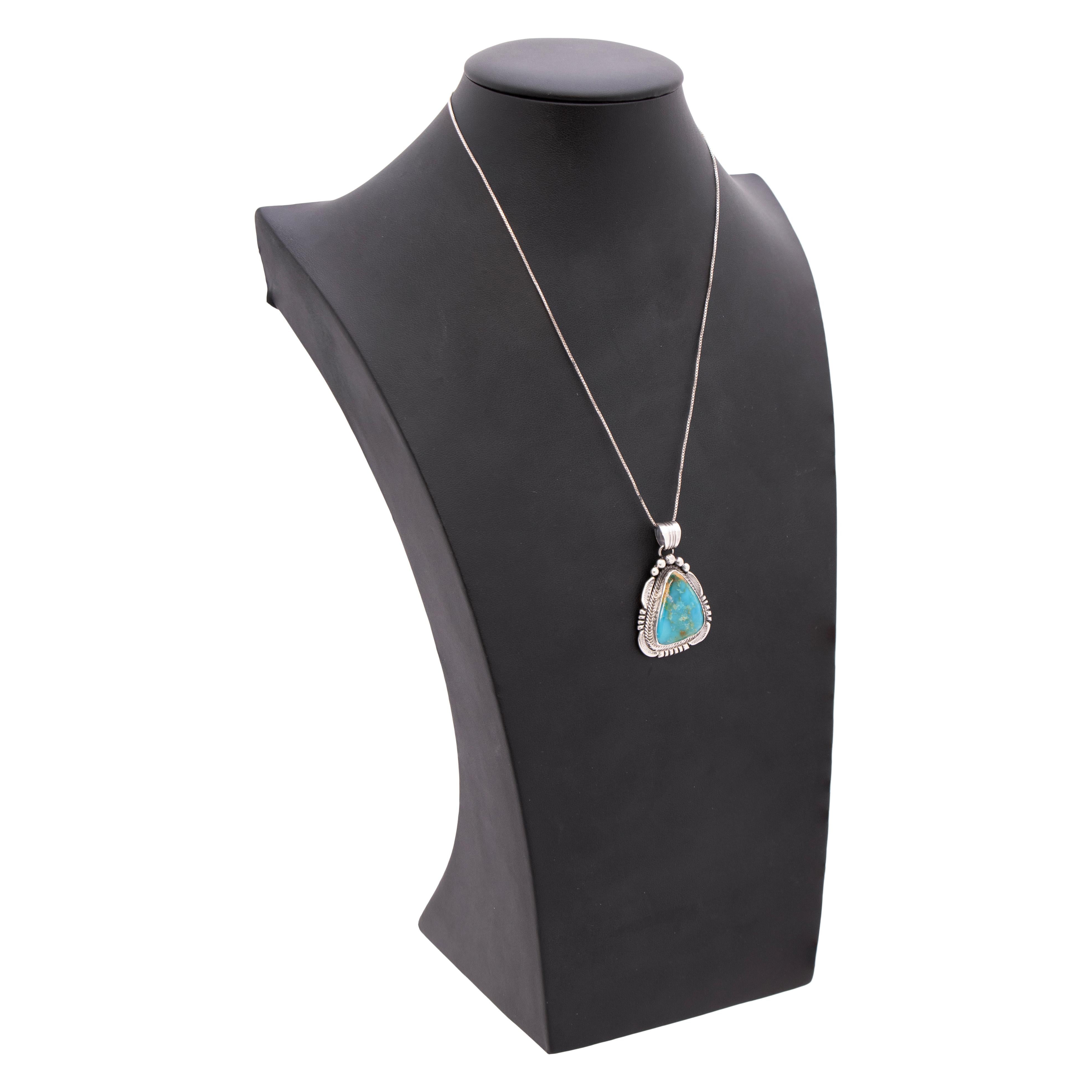 Navajo Royston Türkis-Anhänger Halskette für Damen oder Herren im Angebot
