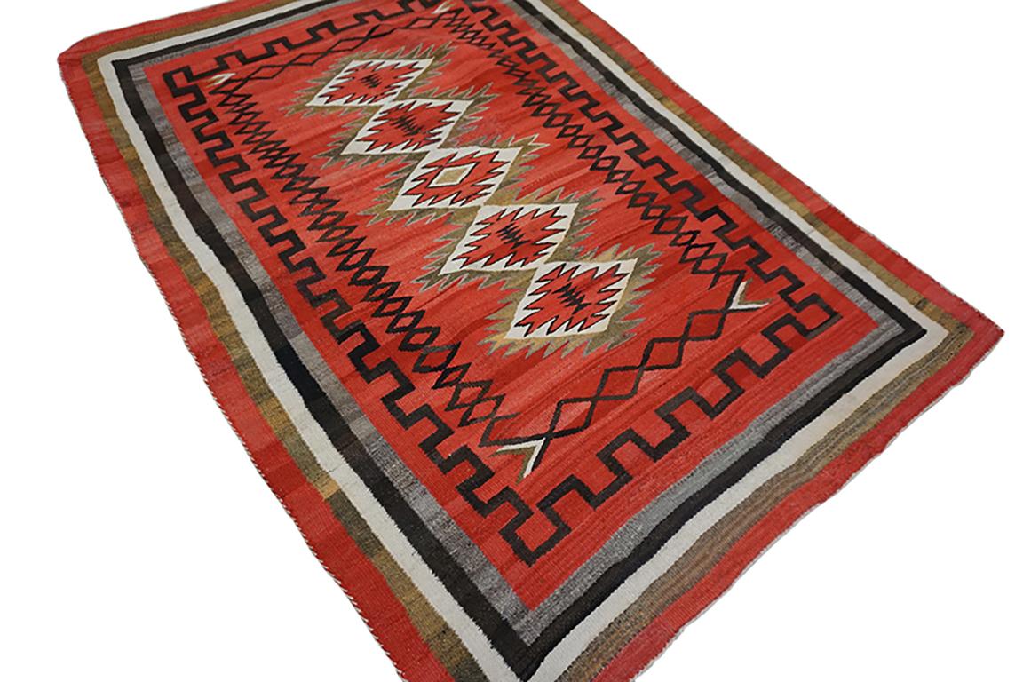 Hand-Woven Navajo Rug 4' 5