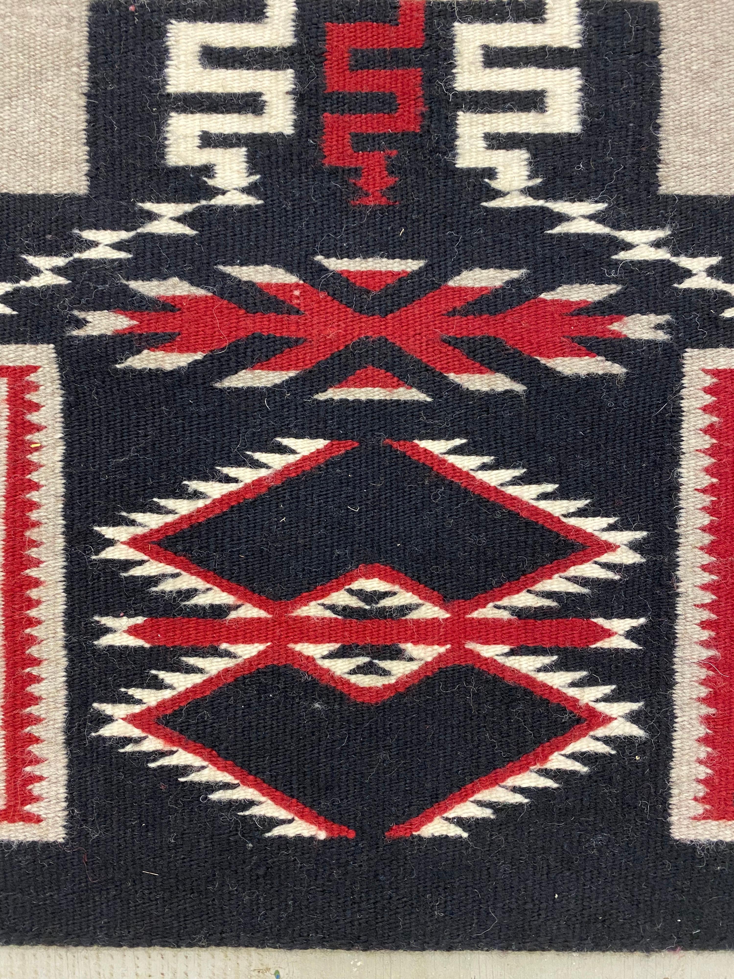 Anglo-Indian Navajo Rug Storm Pattern, Wool by Rena Robertson