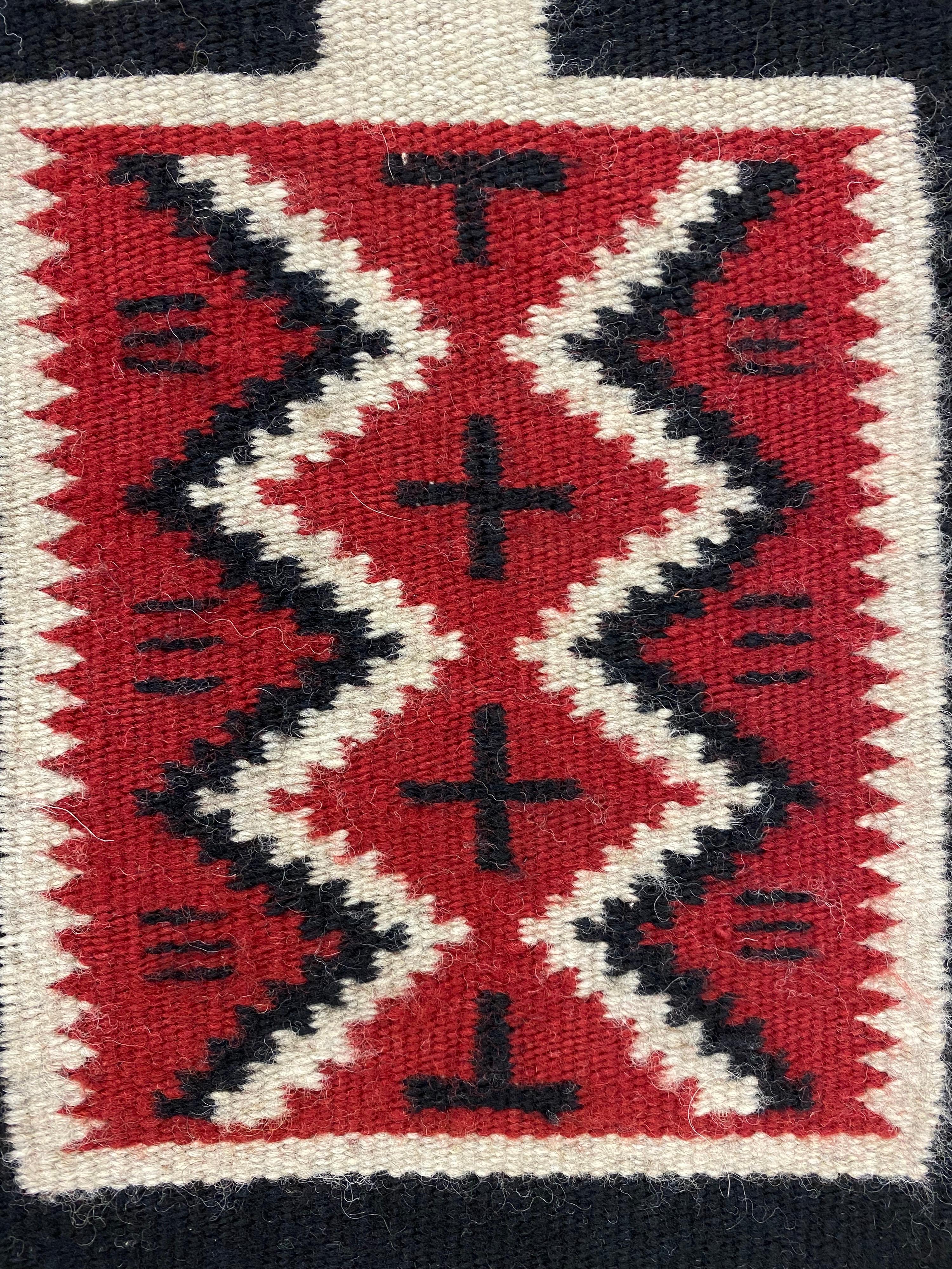Navajo Rug Storm Pattern, Wool by Rena Robertson In Good Condition In Philadelphia, PA