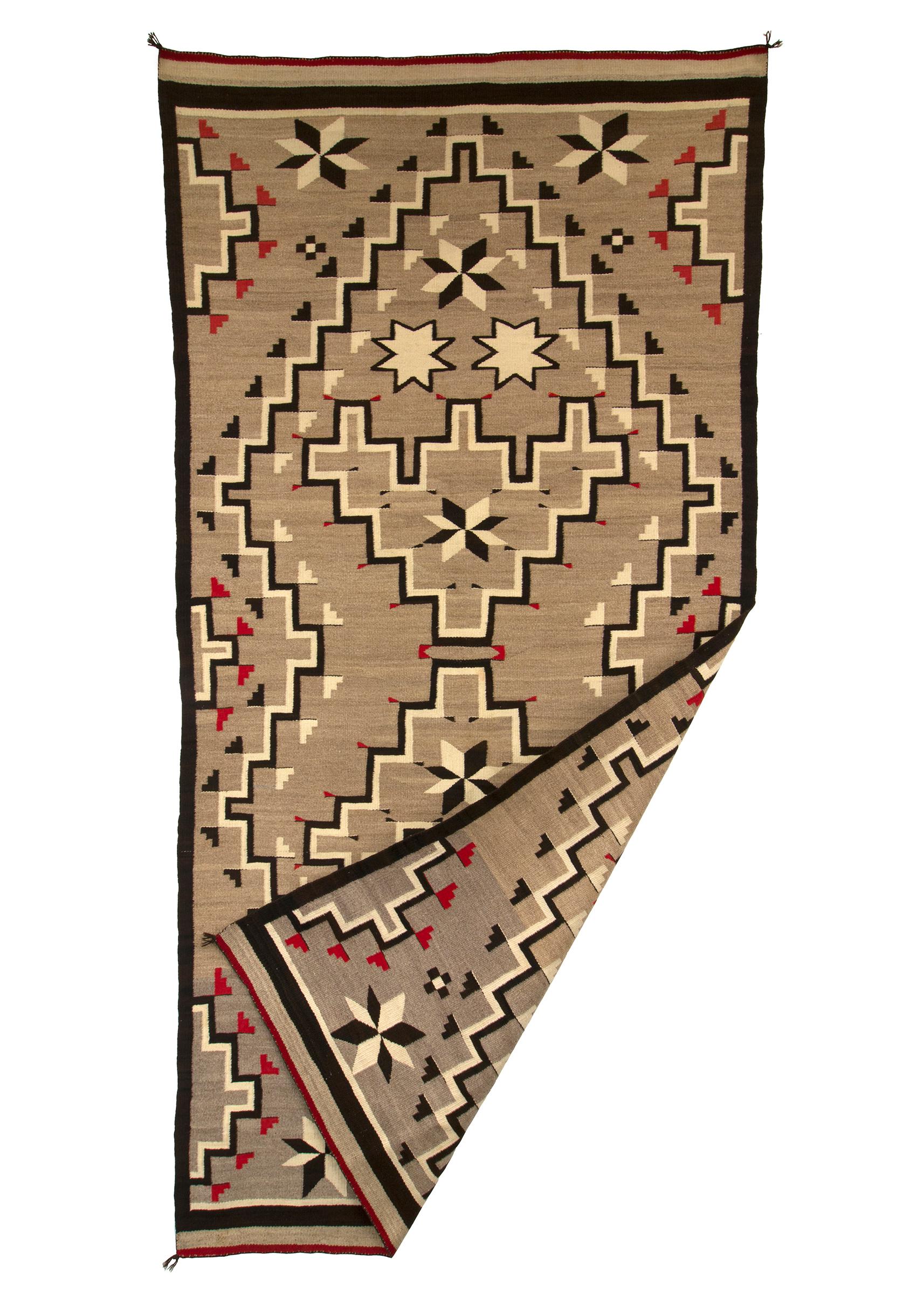 Mid-20th Century Navajo Rug, Vintage circa 1935 Trading Post Era Southwestern Weaving