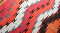 Navajo Rug with Ganado Red, Tangerine, Ivory, Aubergine, Charcoal Tones c.1900