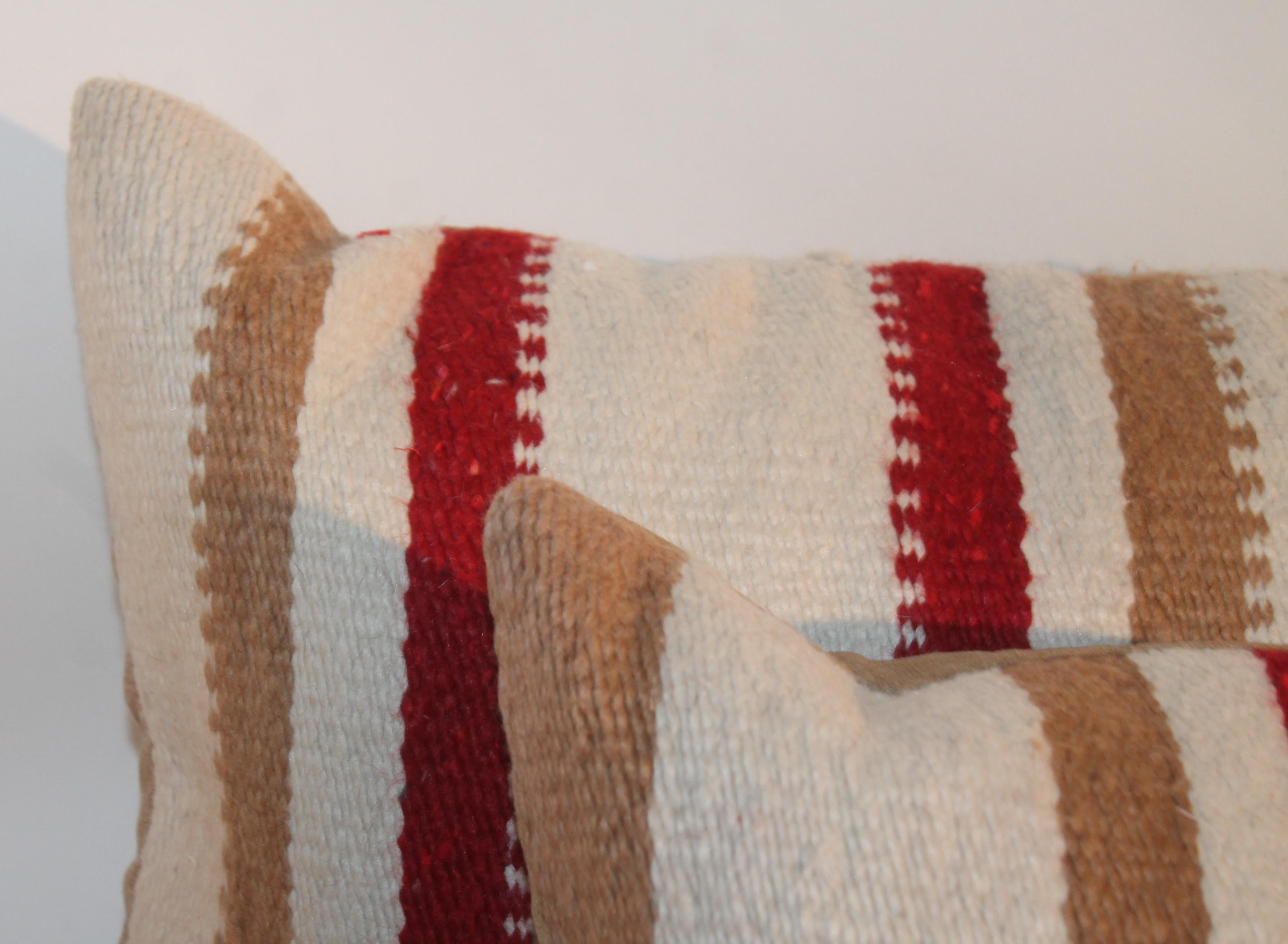 American Navajo Saddle Blanket Pillows, Pair For Sale
