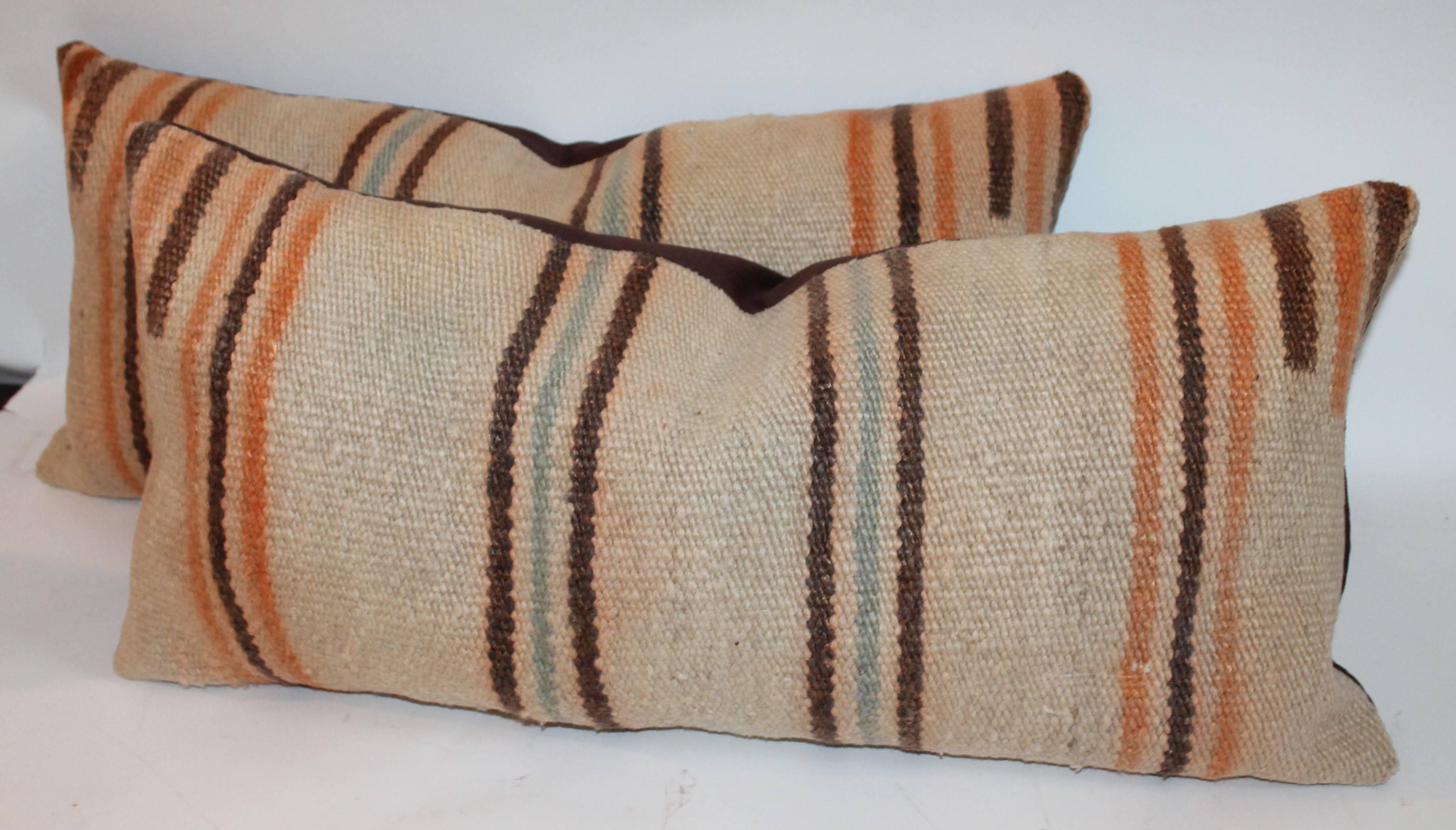Other Navajo Saddle Blanket Weaving Pillows, Pair For Sale
