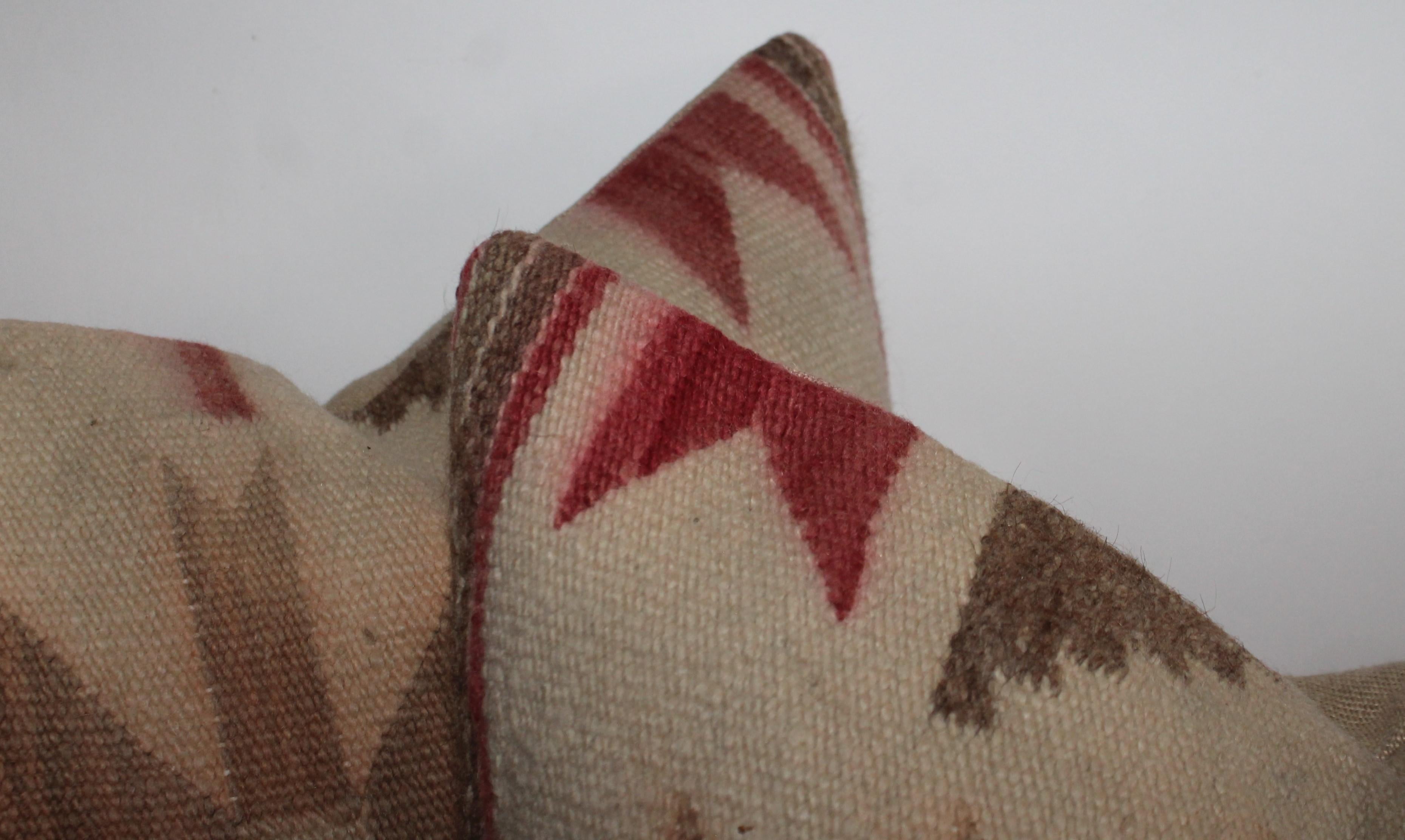 20th Century Navajo Saddle Blanket Weaving Pillows, Pair