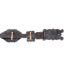 Navajo Sandcast Sterling Silver and Turquoise Concho Belt